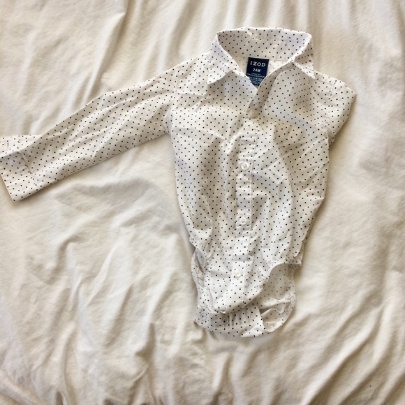 Izod Polka Dot Dress Onesie - Picture 1 of 5